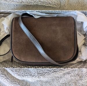 Mango Brown Suede Crossbody Bag